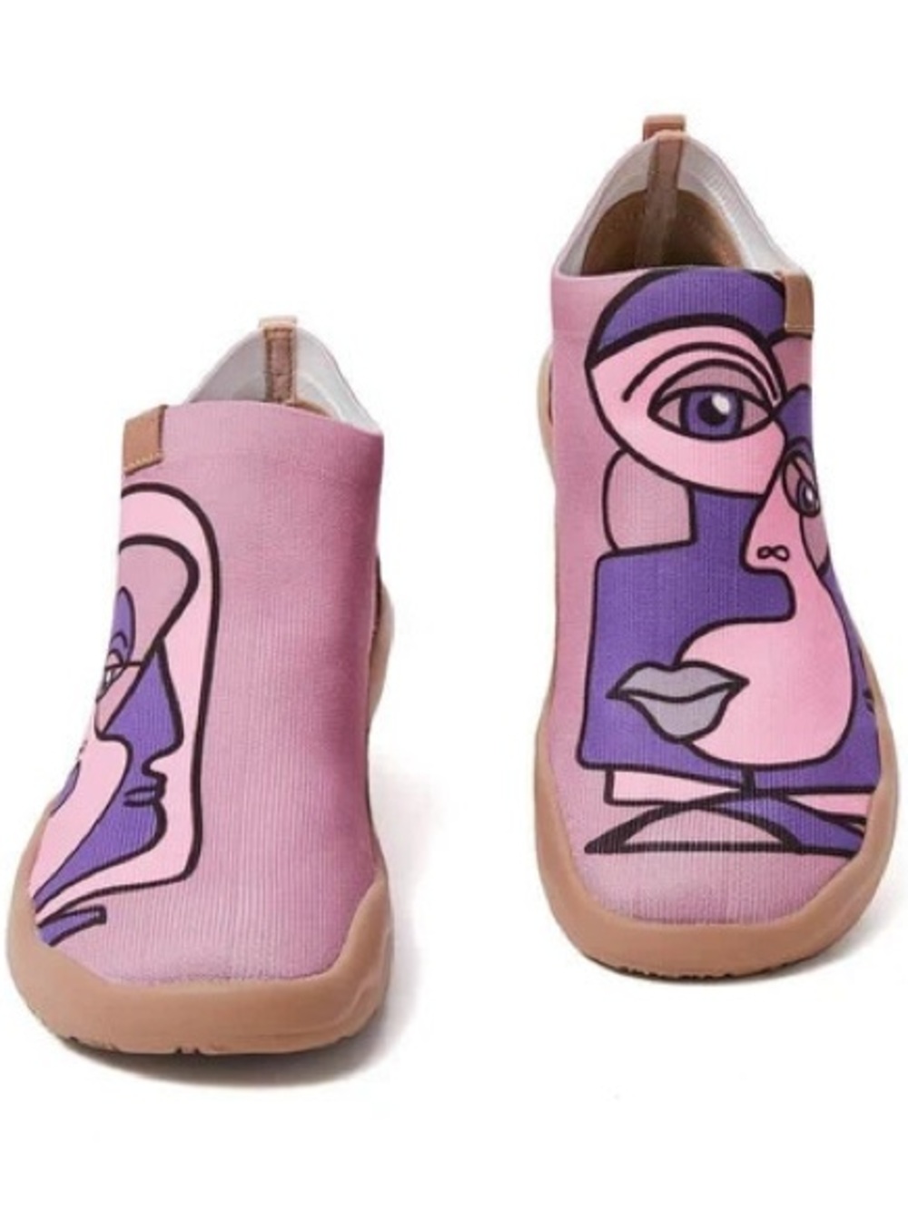 NWOB UIN Pink Abstract Art Slip-On Women's Short Boot